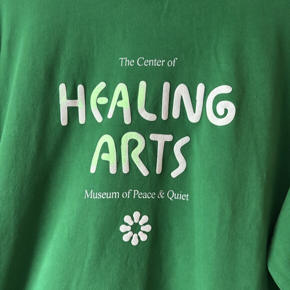 Museum of Peace & Quiet Green Cotton Sweatshirt size large - Picture 2 of 5